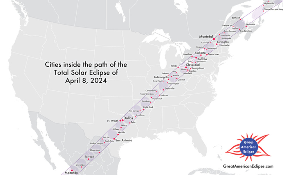Photo of 2024 eclipse path